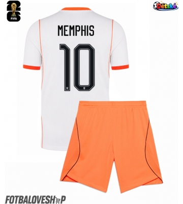 Nizozemsko Memphis Depay #10 Dětské Venkovní Dres MS 2026 Krátký Rukáv (+ trenýrky)